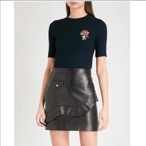 Sandro rose patched sweater shirt